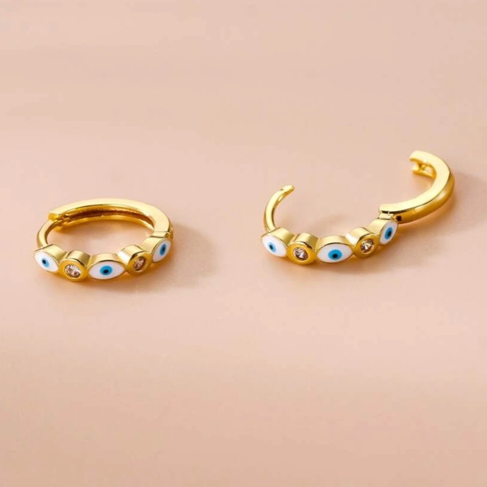 ❤️ FREE Evil Eye Hoop Boho Peasant Hipster Chic Classy Elegant Party Earrings